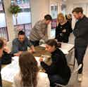 Who we are right image 2x music startup in brainstorming session